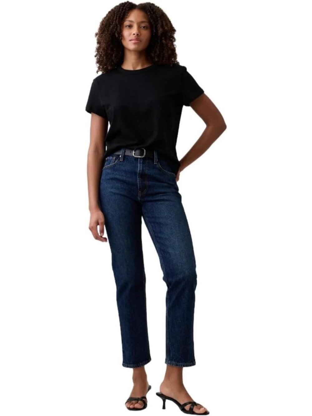High Rise Cheeky Straight Leg Jeans for Women - Trendy Casual Denim Pants